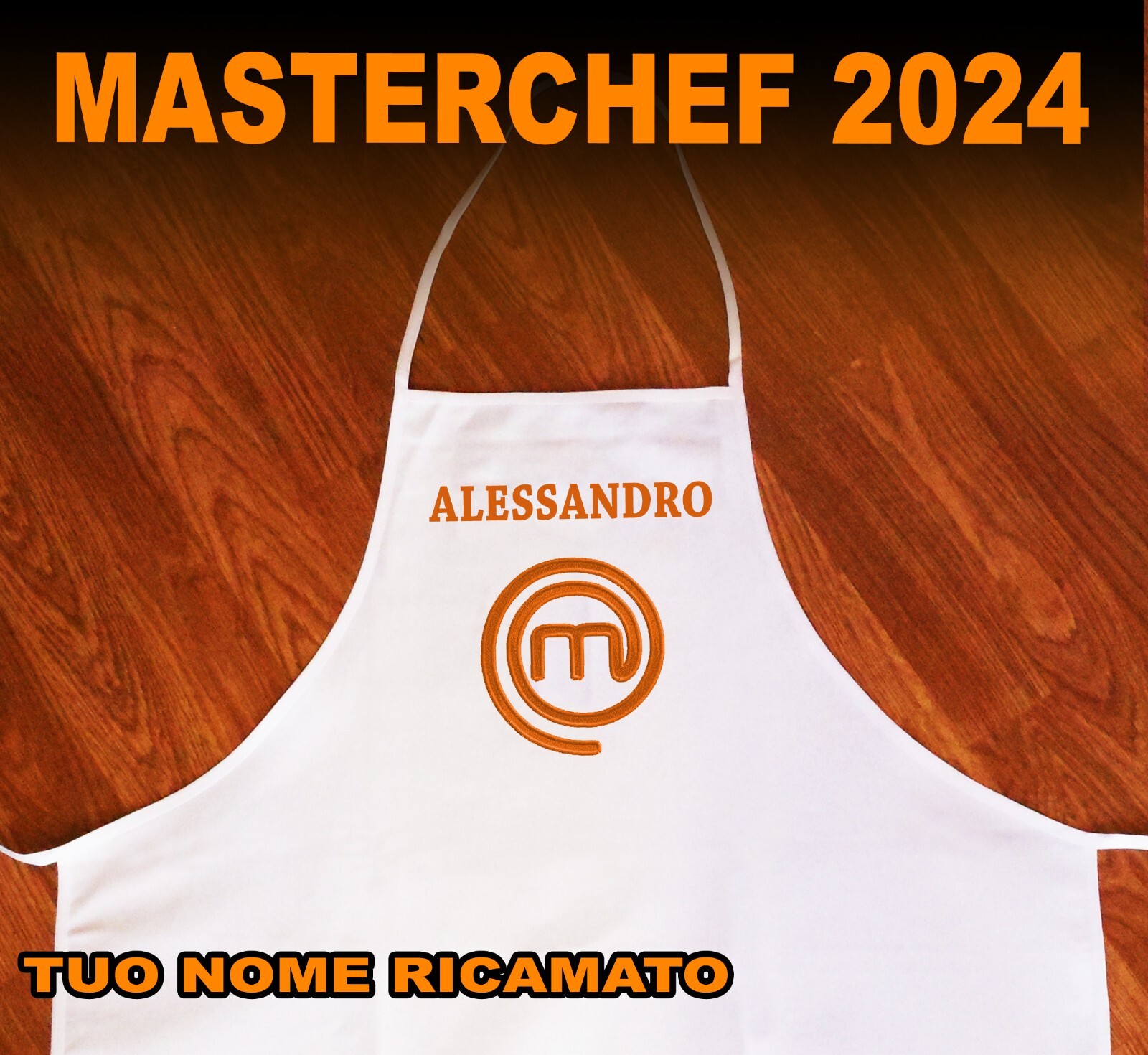 Grembiule Masterchef, RICAMATO personalizzazione Idea regalo