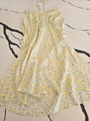 Cider Womens Size Large Sundress Yellow Side Zip Adjustable Straps NWT