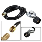 3/8" Female Flare Nut Propane Regulator 5 Feet Hose with for Most LP Gas Grill