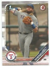 Davis Wendzel Texas Rangers 2019 Bowman Draft 1st Bowman Card