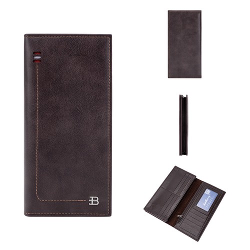 RFID Blocking Bifold Leather Credit Card ID Holder Long Wallet Handbag for Men - Picture 7 of 15