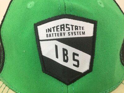 IBS Interstate Battery System Green & Black Adjustable Baseball Trucker Hat Cap 