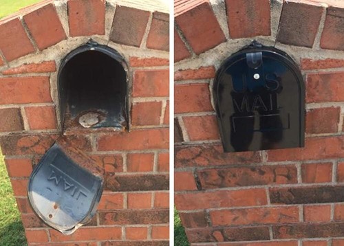 11" x 14" RetroFit Metal Mailbox Door Replacement - Quick Snap-In Installation - Picture 4 of 8