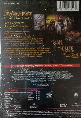 DRAGONHEART A NEW BEGINNING DVD NEW SEALED SWEDISH IMPORT WITH ENGLISH LANGUAGE - Picture 2 of 2