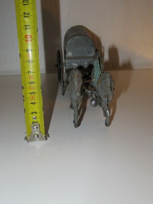 marque CR France JOUET ANCIEN attelage 26 cm militaire 1918 tôle peinte