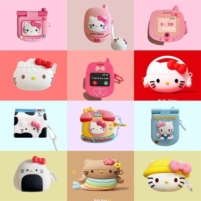 2024 New 3D Hello Kitty For Apple AirPods 4 Earphone Cover 4rd Generation Silico