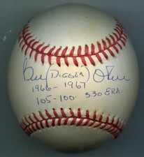 BILLY O'DELL Signed Baseball W/Incs Nickname DIGGER Giants Pirates  PSA/DNA Auth