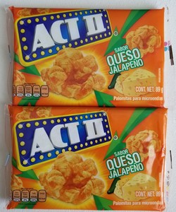 NEW 2 (TWO) BAGS ACT 2 II POPCORN CHEESE JALAPENO FLAVOR 