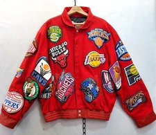 Jeff Hamilton Men's Red Limited Edition Basket Ball Jacket NBA Patches 3XL