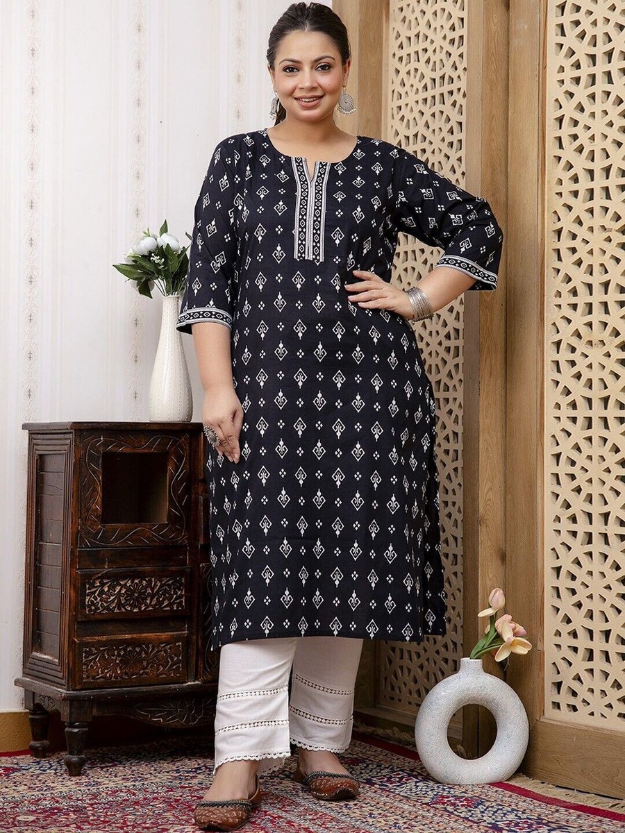 Printed Kurti Cotton Kurtis For Fat Ladies Indian Women Plus Size