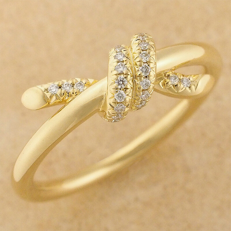 TIFFANY & Co. knot Ring Diamond Yellow Gold Au750 K18 US TIFFANY & Co. knot Ring Diamond Yellow Gold Au750 K18 US
