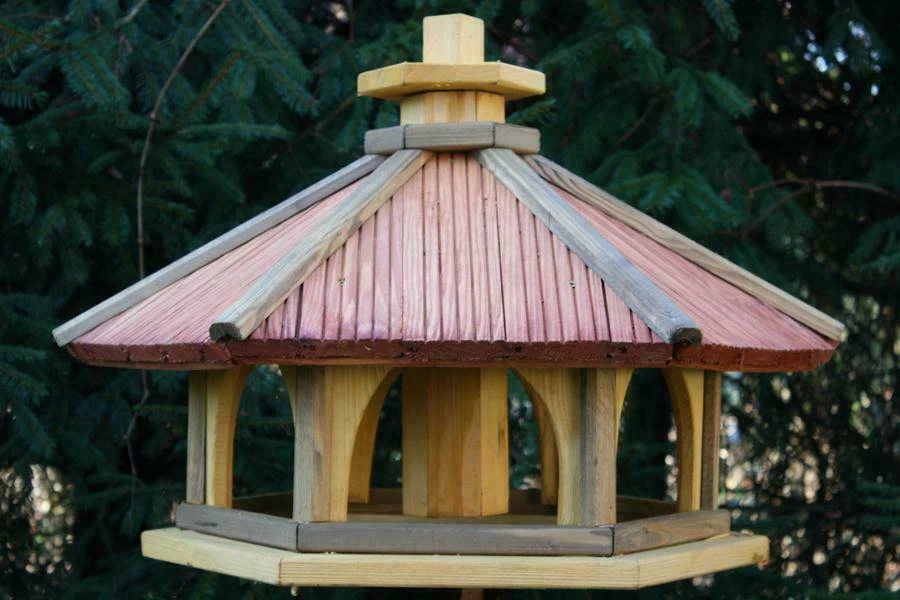 Vogelhaus mit Einsatz zum Füttern XXL,Holz,Vogelhäuschen,Futtersilo,Vogelstation - Bild 4 von 4
