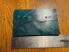 Pair of Green Carbon Fiber Copper Powder Black Resin Knife Handle Blank Scale