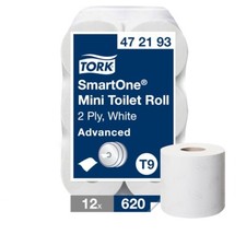 472193 Tork SmartOne mini Toilet Rolls 12 Rolls Per Case Tissue Bulk Bathroom 