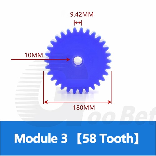 Nylon Stirnrad 12-100 Zähne Modul 1,5 2 3 Ritzel Motor Getriebe Kunststoff blau - Bild 140 von 141