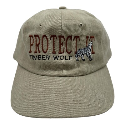 VTG 90s Protect It Timber Wolf Wolves Snapback Hat Cap Nissun