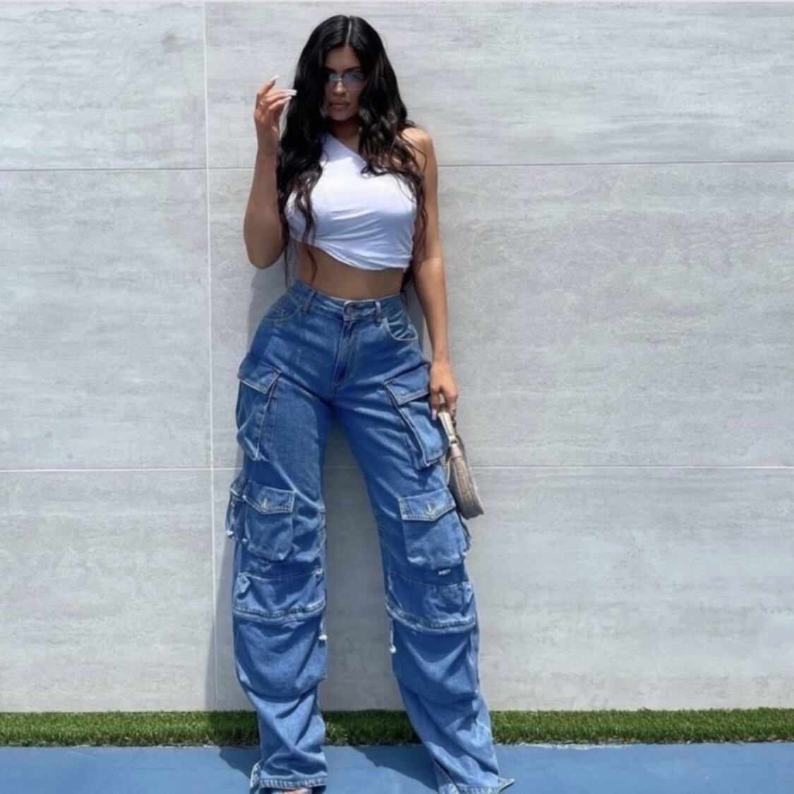 CHANEL 4017-D Rhinestone Sunglasses Rimless Pink Gradient Vintage