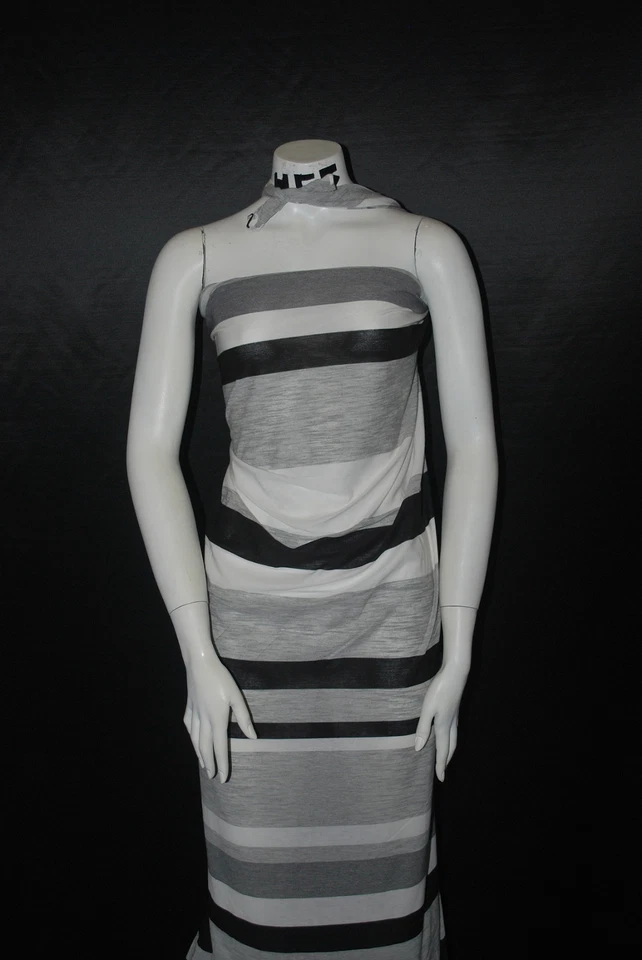 Camiseta de malha Micro Modal Supima ecológica tecido high-end listras horizontais - Imagem 2 de 4