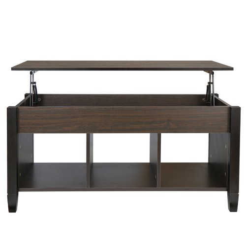 Lift Top Coffee Table with Hidden Storage Compartment Shelf Tabletop Table - Picture 6 of 10