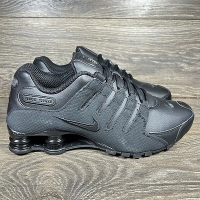 Nike Men's Shox NZ Triple Black Athletic Casual Shoes Sneakers
