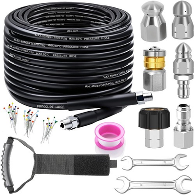 #ad #ad 100FT Pressure Washer Sewer Jetter Kit with 5800PSI for Efficient Drain Cleaning $103.59