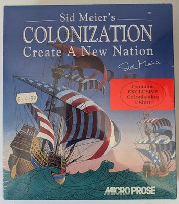 Sid Meier's Colonization PC 3.5'' limited edition with T-Shirt BIG BOX Brand new