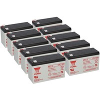 10X Yuasa Blei-Akku NP7-12 Pb 12V 7Ah Vds, Faston 4,8Mm USV APC RPC