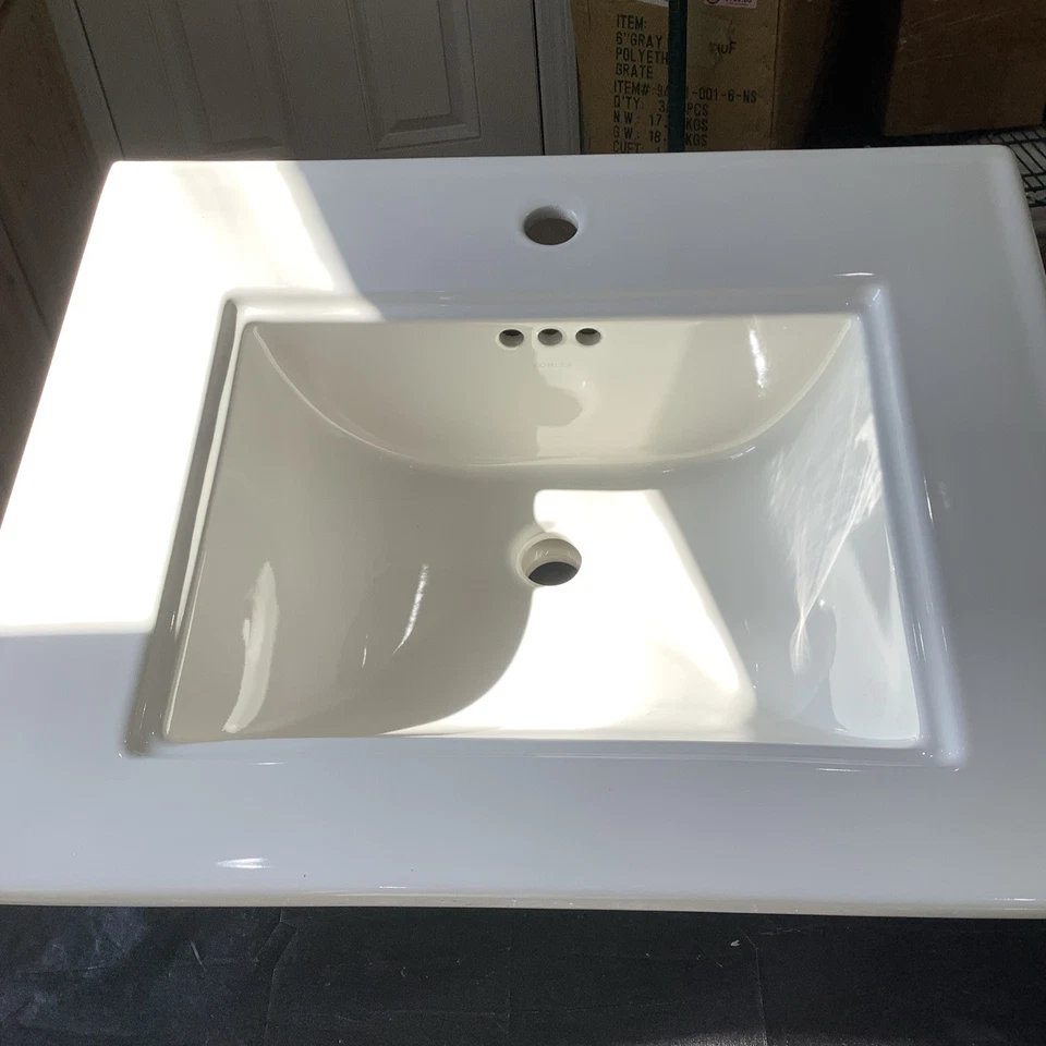 Pia de mesa console furo único KOHLER branca 2345 RM7 - Imagem 2 de 4