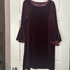 MSK RED VELVET SHIFT DRESS - Size XL