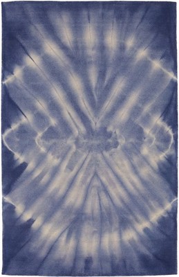 Purple-navy Tie-Dye Design 5X8 Modern Rug Hand-Tufted Kids Room Decor Carpet