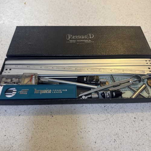 1950's Ferance Construction Co Penfield NY Drafting Tool Instruments Box Extras - 第 2/7 張圖片