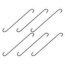 6pcs S Hanging Hooks 16inch Extra Long Steel Hanger Multiple Use Black