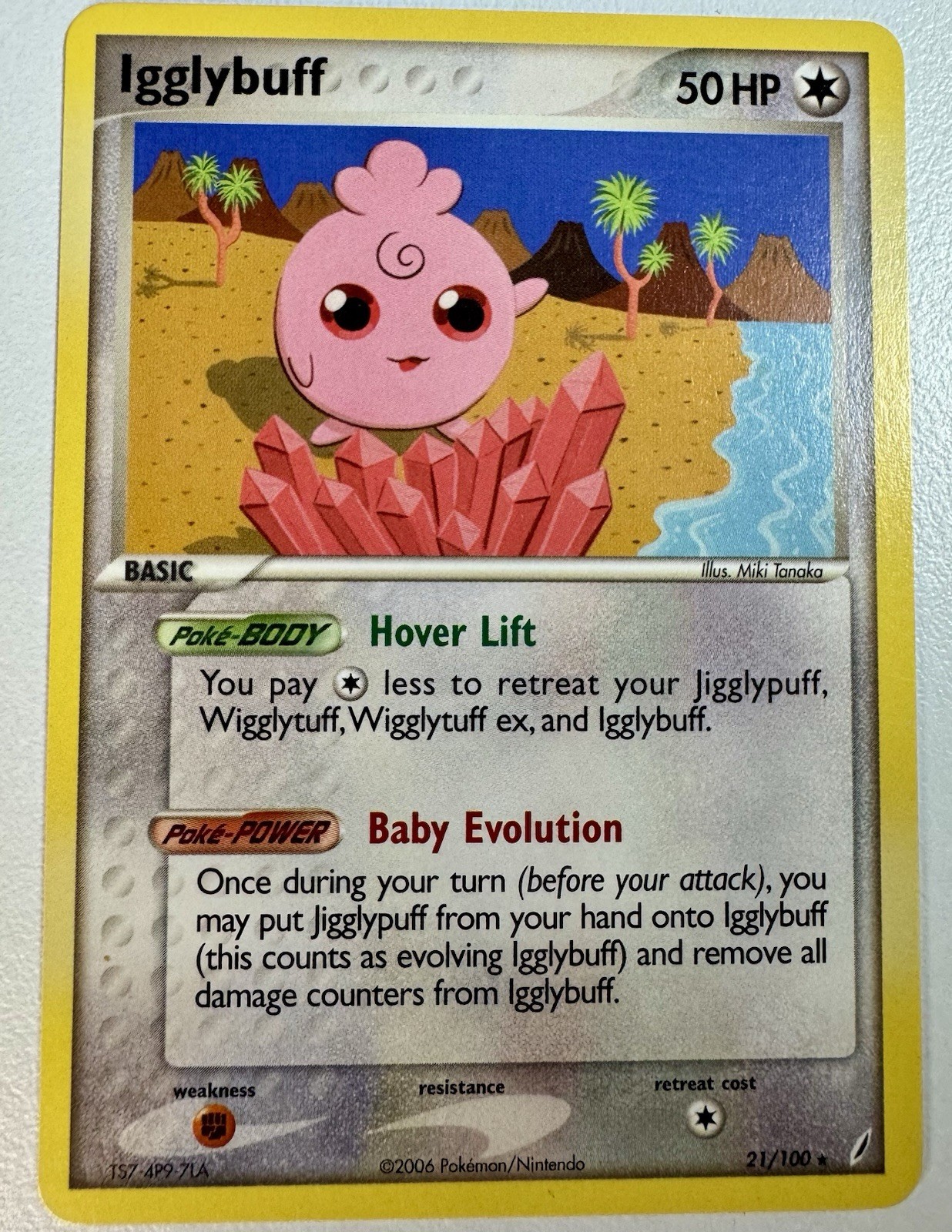 Igglybuff 21/100 Pokémon Trading Card Game Vintage Crystal Guardians Regular NM