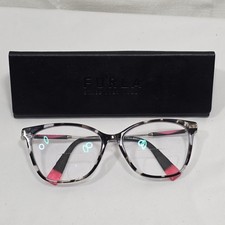 Furla VFU433K Cat Eye Eyeglasses Grey Tortoise Pink Accents 721Y 135 with Case