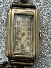 Orologio Elgin National Watch Co. Vintage 10 K Riempito Antico Rarissimo E. Funzionante.