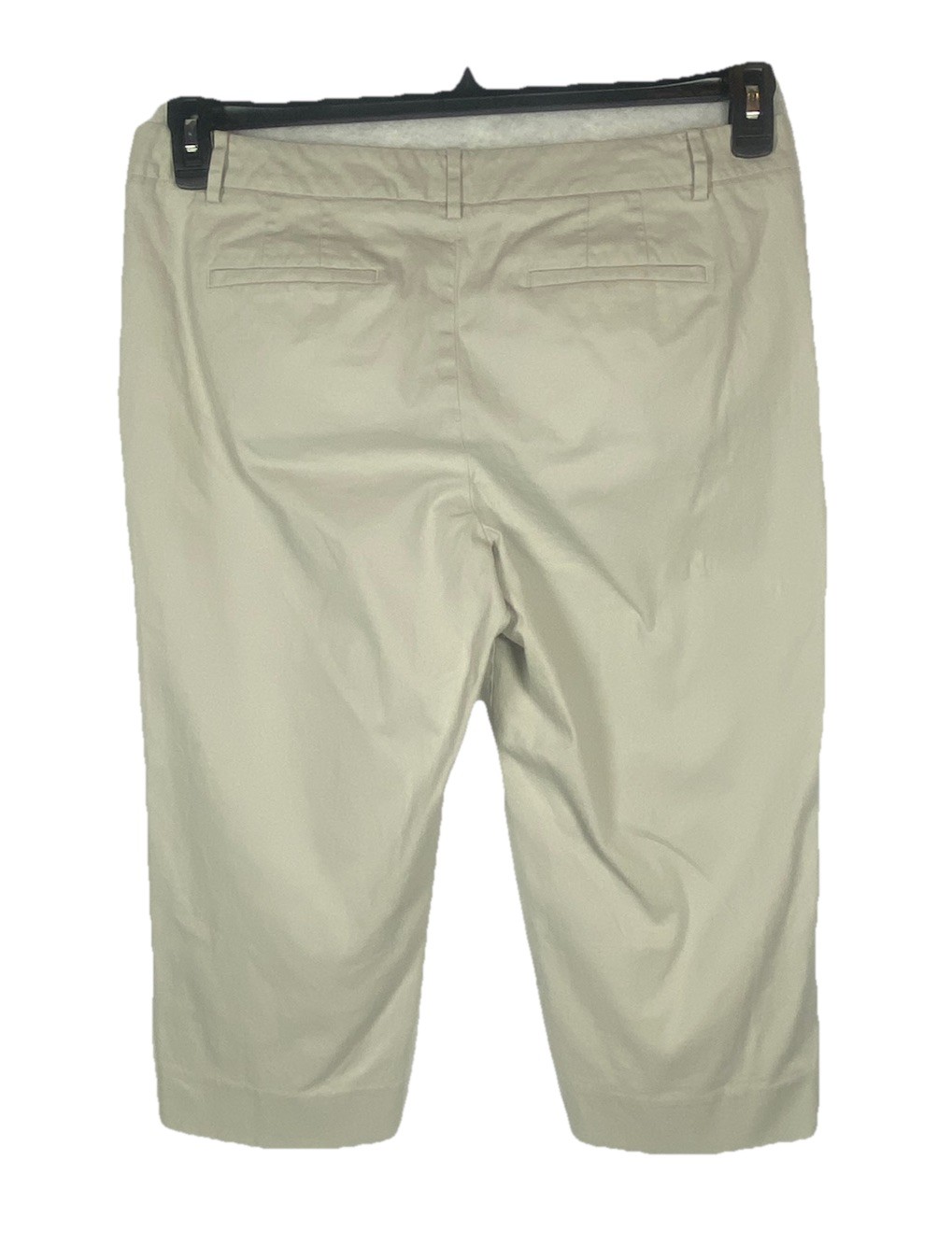 Talbots Women's 12P Perfect Skimmer Crop Pants Khaki Button Detail Cotton Blend thumbnail 3