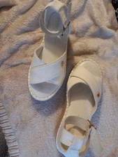 River Island White Espradille Platform Sandals Size 5