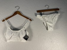 NWT Zaful Size Medium Forever Young 2piece White Bikini Retail 59 1062