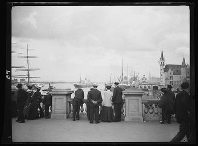 Photo:Europe Harbor View 1900s Ship Mast Waterfront Cathedral