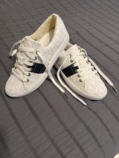 Michael Kors Logo Print Low Top Lace-Up Sneakers White/Black Rubber Outsole