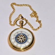 Vintage Nautical Brass Pocket Watch 2" American Elgin Look Collectible Gift
