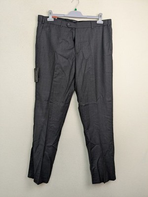 B&W Wollmischung Anzughose Herren Gr. W38 Grau Formelle Hose Neu