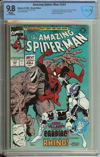 AMAZING SPIDER-MAN #344 CBCS 9.8 WHITE PAGES 1ST CLETUS KASADY MARVEL 1991