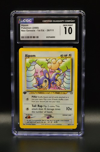Aipom (1st Edition) graded CGC 10 for sale on eBay