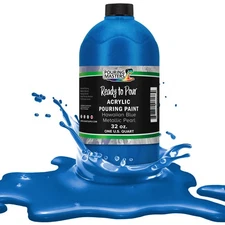 Pouring Masters Hawaiin Blue Metallic Pearl 32oz (Quart) Pouring Paint
