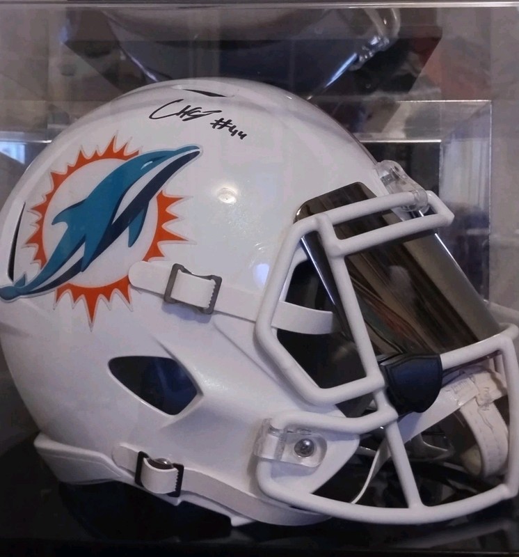 Chop Robinson Miami Dolphins Autographed Riddell Speed Fullsize Replica Helmet