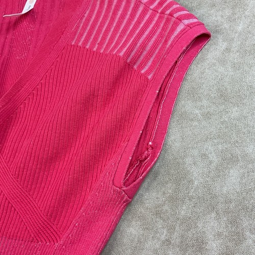 Daily Practice Anthropologie Dress Ribbed Midi Pink Sleeveless V-Neck Women Sz M - Picture 6 of 7