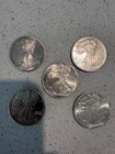 Walking Liberty American Eagle Silver Rounds 1oz Set Of 5