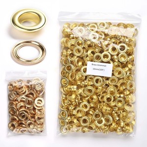 Yescom 500 sets Grommet Kit 3/8 inch 10mm Size #2 Solid Brass Eyelets Washers