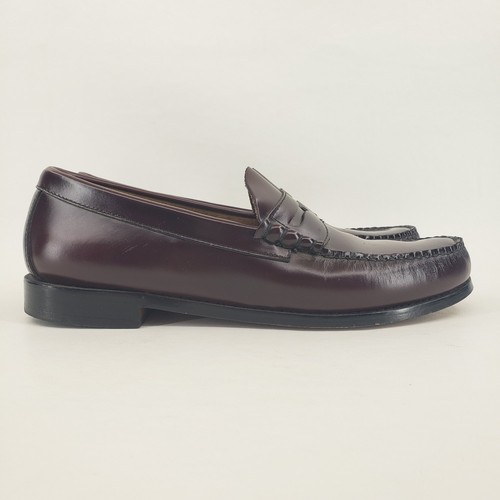 G. H. Bass Mens Weejuns Larson Burgundy Leather Penny Loafer Dress Shoes 9.5 D